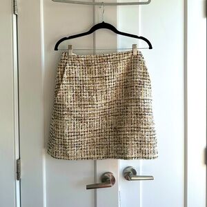 LOFT Chic Tweed Skirt in Cream and Black